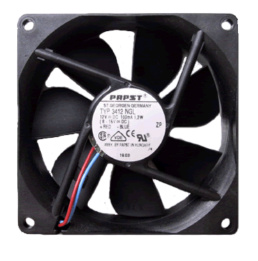 EBM PAPST - 3412NGL - Sleeve bearing axial fan,61cu.m/h 12Vdc